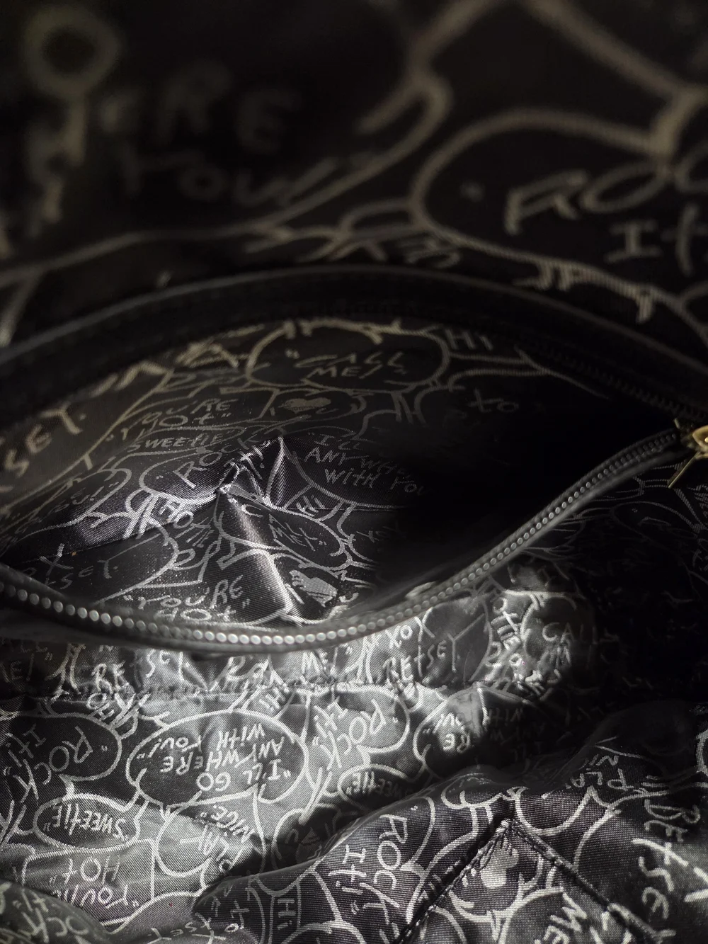 Betsey Johnson Rockstar Quilted Dome Satchel in Beige and Black